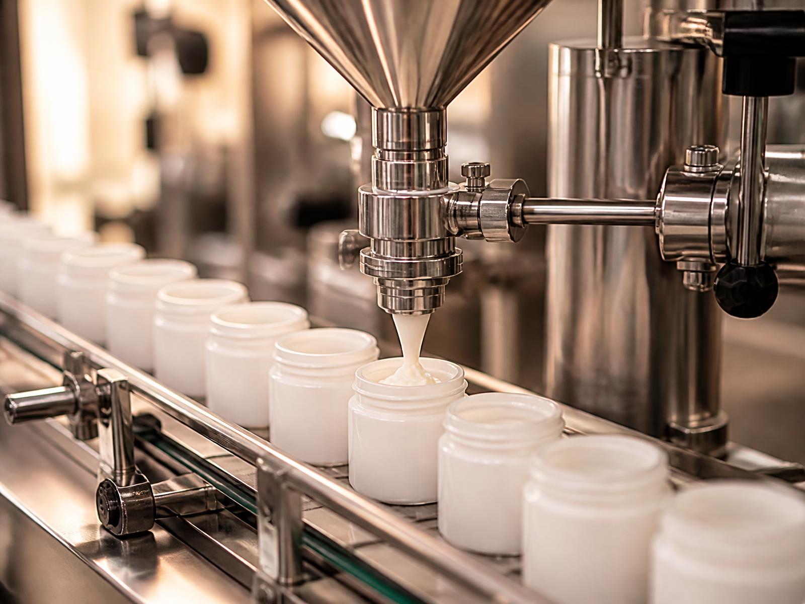 Linha de produção e envase de cosméticos da Cosmakers